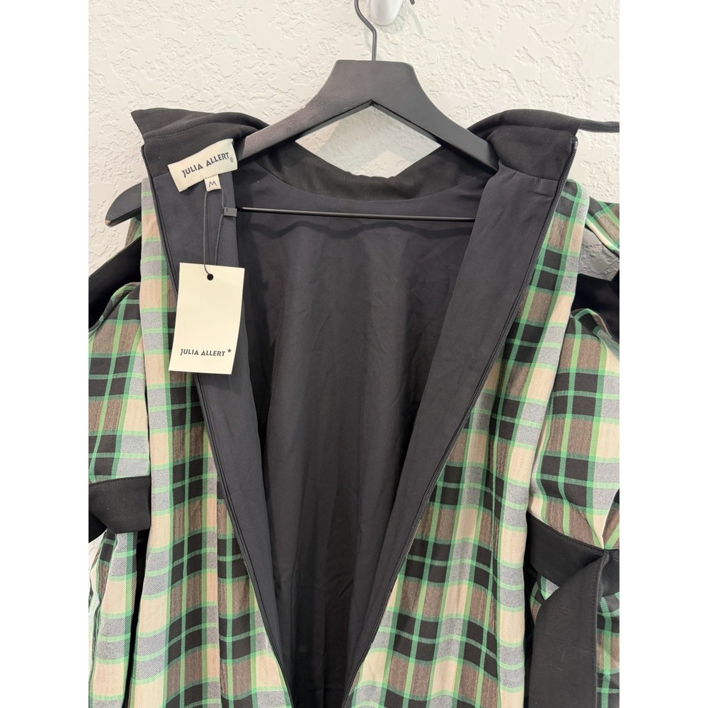 Julia Allert Size Medium Green Plaid Midi Dress Dark Academia Fall Pockets NWT - Picture 8 of 12